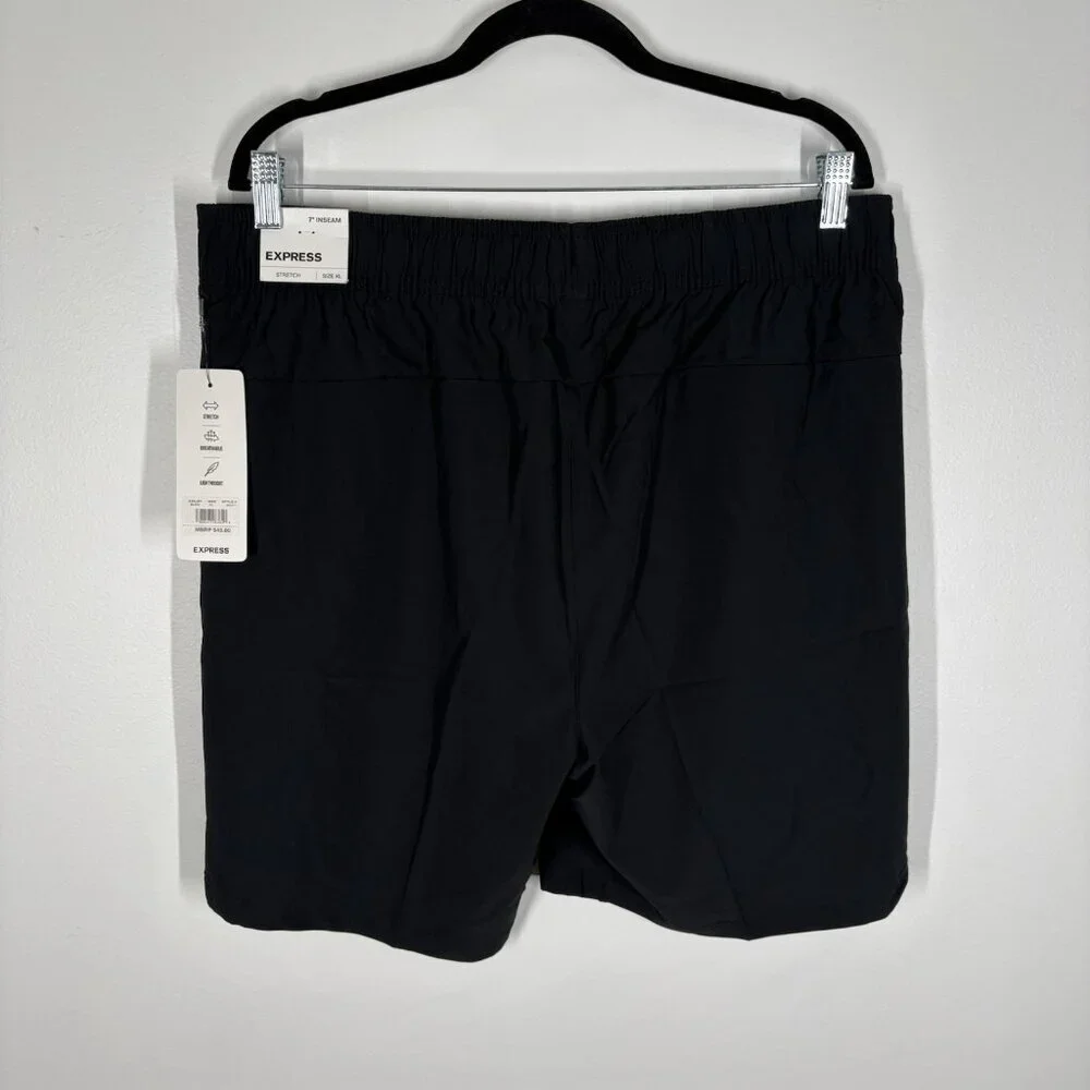 Express Men Sz XL Black Drawstring Elastic Waist Zip Pocket 7